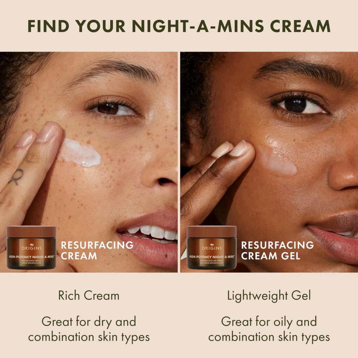 Origins High-Potency Night-A-Mins Resurfacing Face Moisturizer with Jojoba | Night Cream, 1.7 Fl Oz – back view and spec