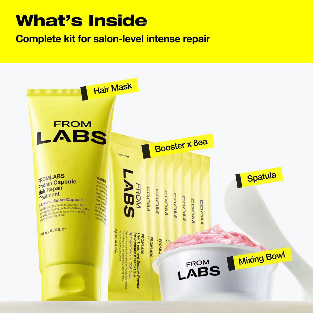 FROMLABS Deep Conditioning Protein Hair Mask Duo Set for Damaged Hair | Keratin Repair Treatment for Dry, Frizzy, Bleach