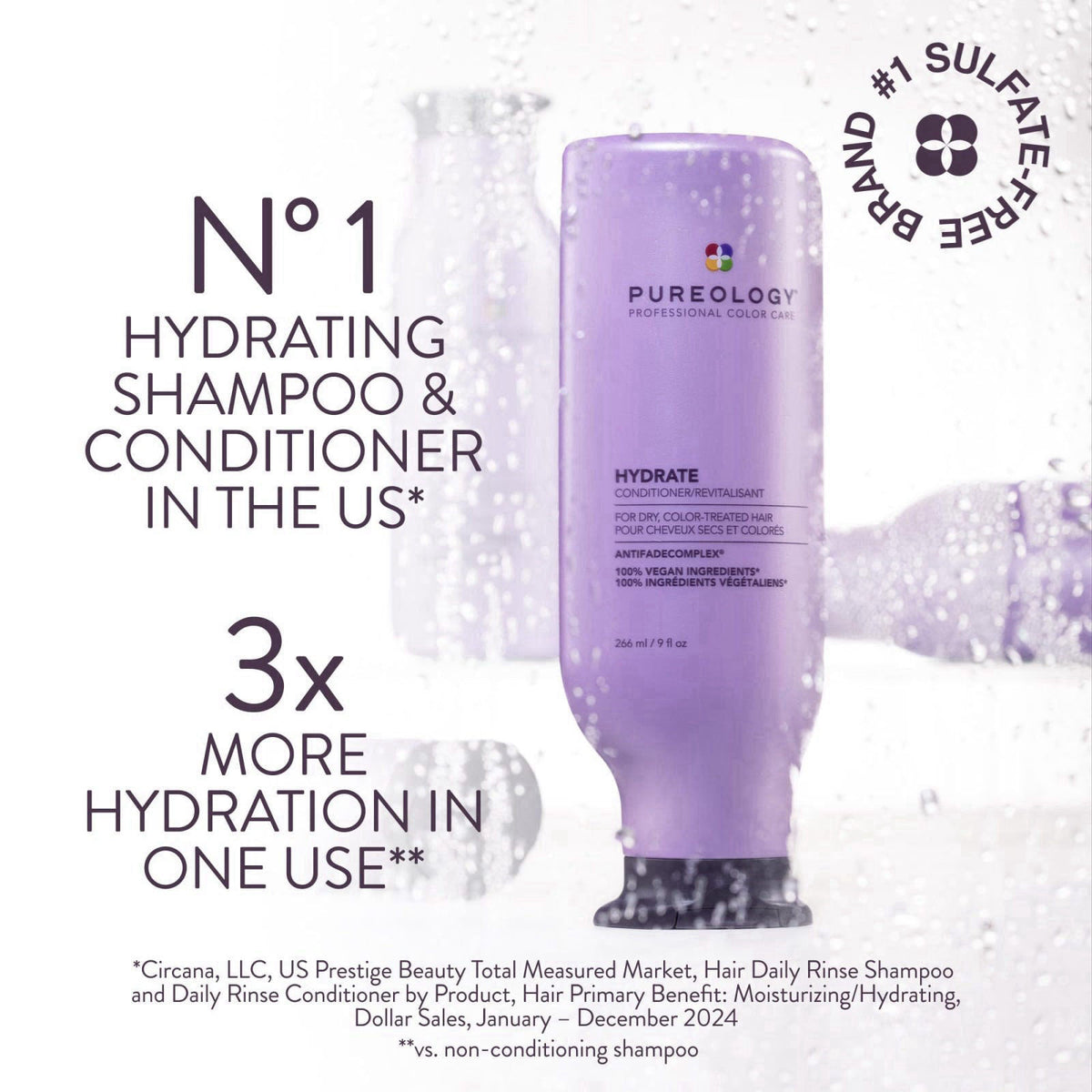 Pureology Hydrate Conditioner – Moisturizes Dry & Color-Treated Hair – close-up detail