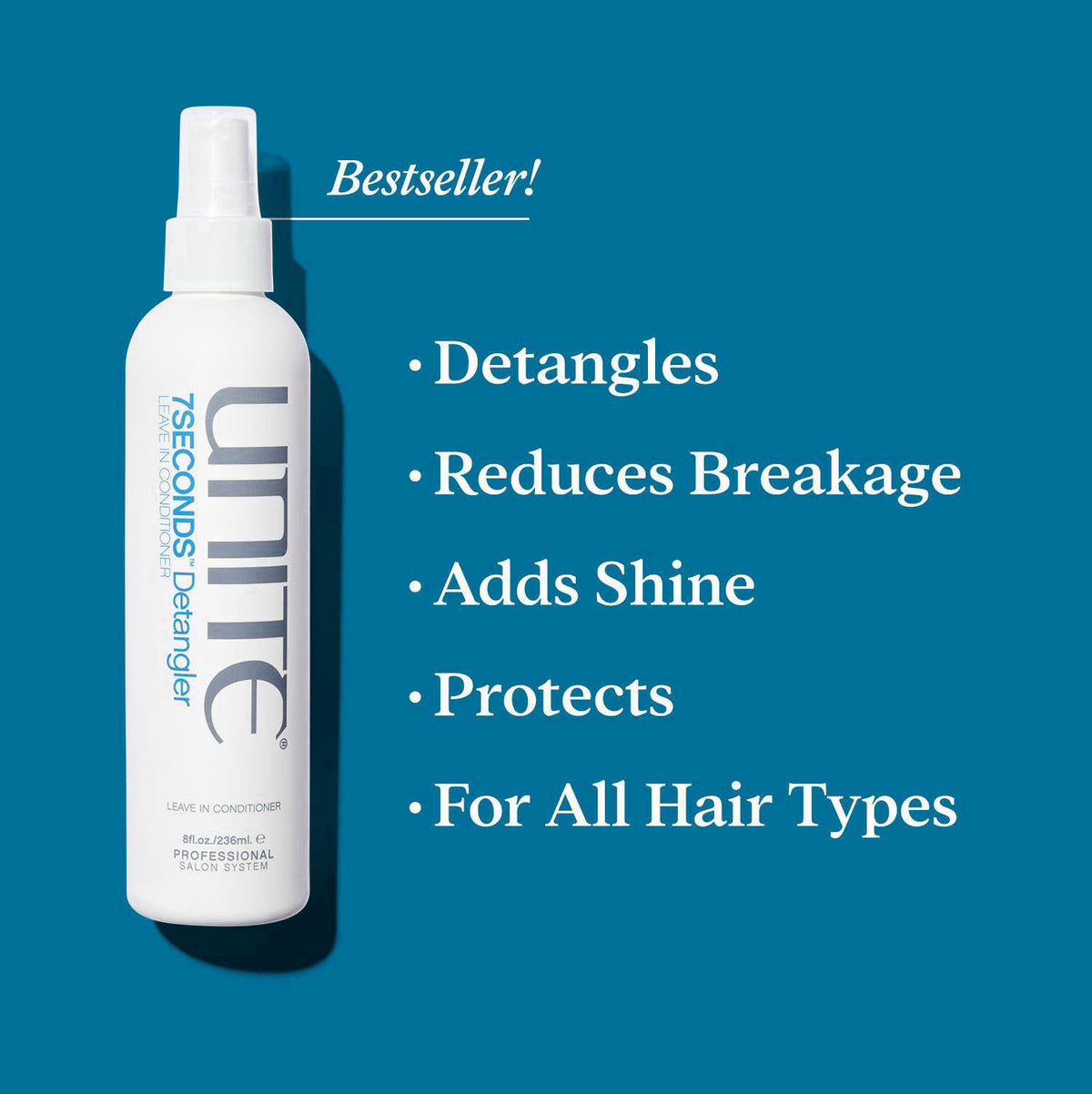 UNITE Hair 7SECONDS Detangler Leave-In Conditioner Spray for Frizz Control & Heat Protection – full view