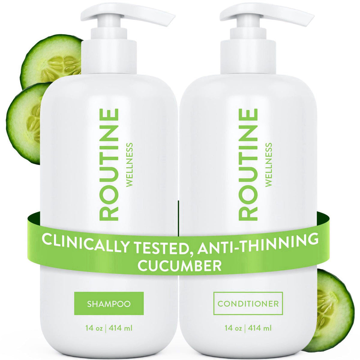 Routine Wellness Anti-Thinning Shampoo & Conditioner - Cucumber – product photo (Hair Regrowth Shampoos)