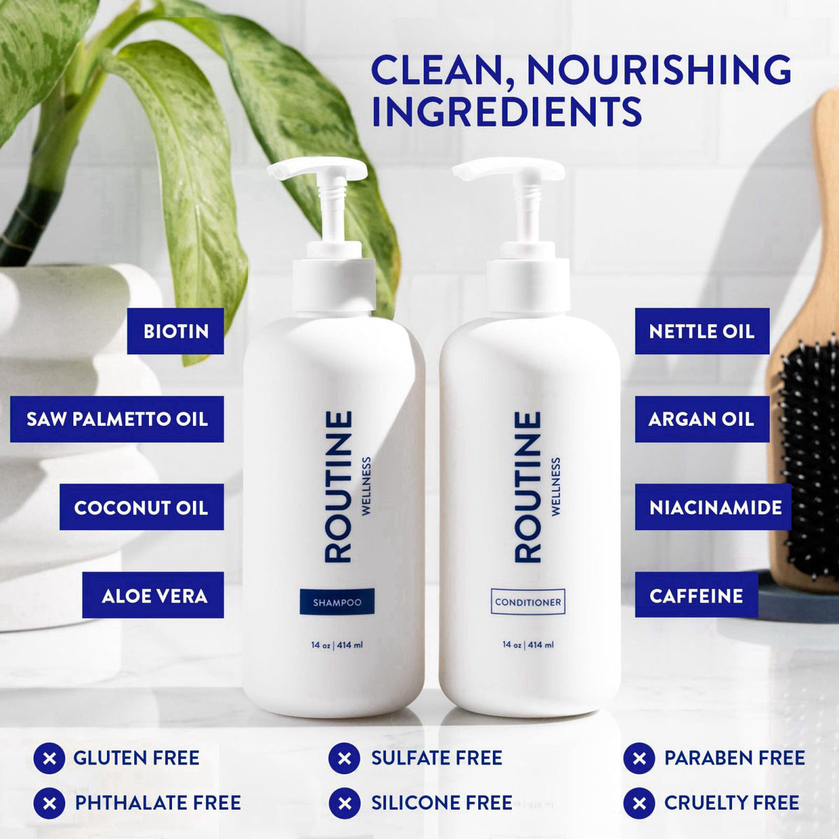 Routine Wellness Anti-Thinning Shampoo & Conditioner - Cucumber – full view
