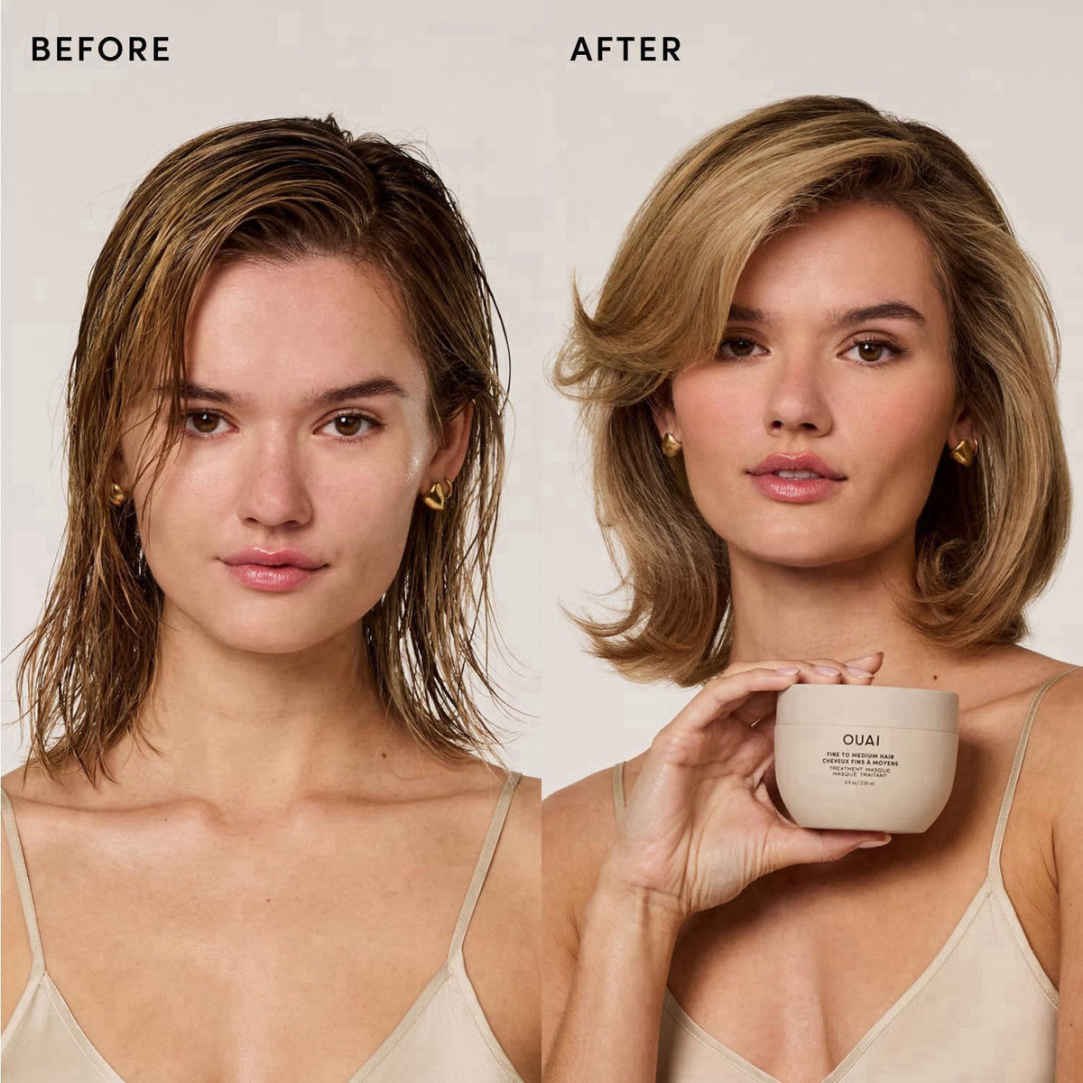 OUAI Lightweight Hydrating Hair Mask for Fine to Medium Hair, 8 oz – full view