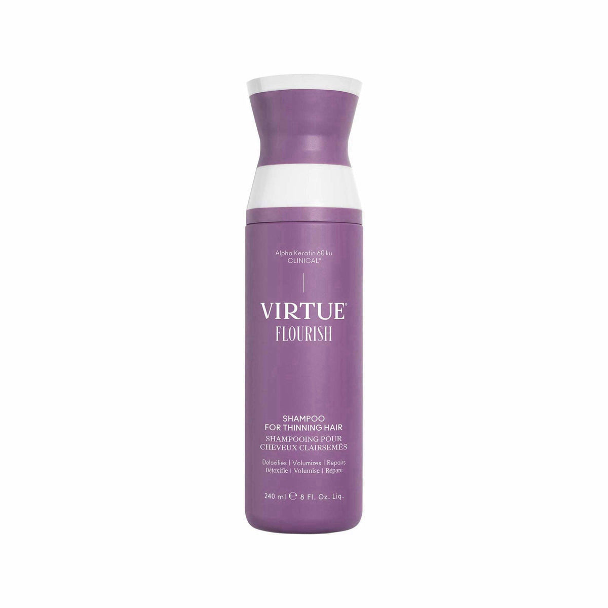 VIRTUE Flourish Sulfate Free Shampoo for Thinning Hair, Volumizing Hair Growth Product, Detoxifies and Repairs, Color Sa