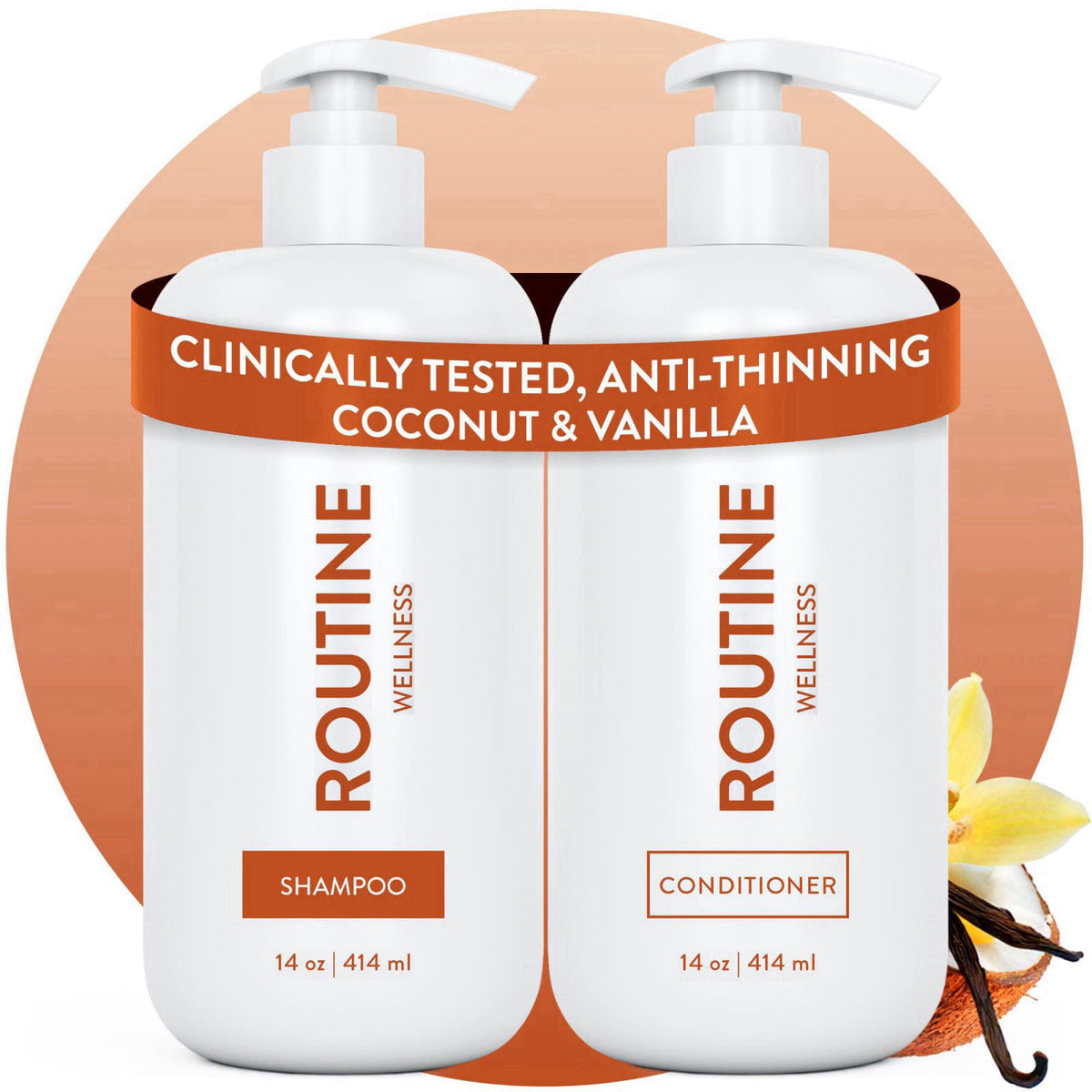 Routine Wellness Anti-Thinning Shampoo & Conditioner - Coconut & Vanilla – product photo (Hair Regrowth Shampoos)