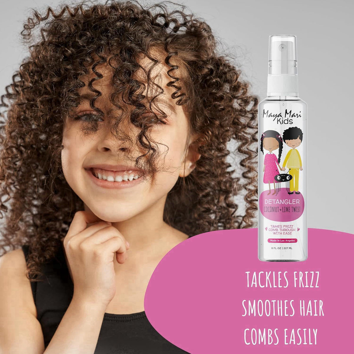 MAYA MARI Kids Hair Care Set, 5 Piece Kit for Ages 2-13, 2-in-1 Shampoo and Conditioner, Detangler Spray, Leave-In Condi