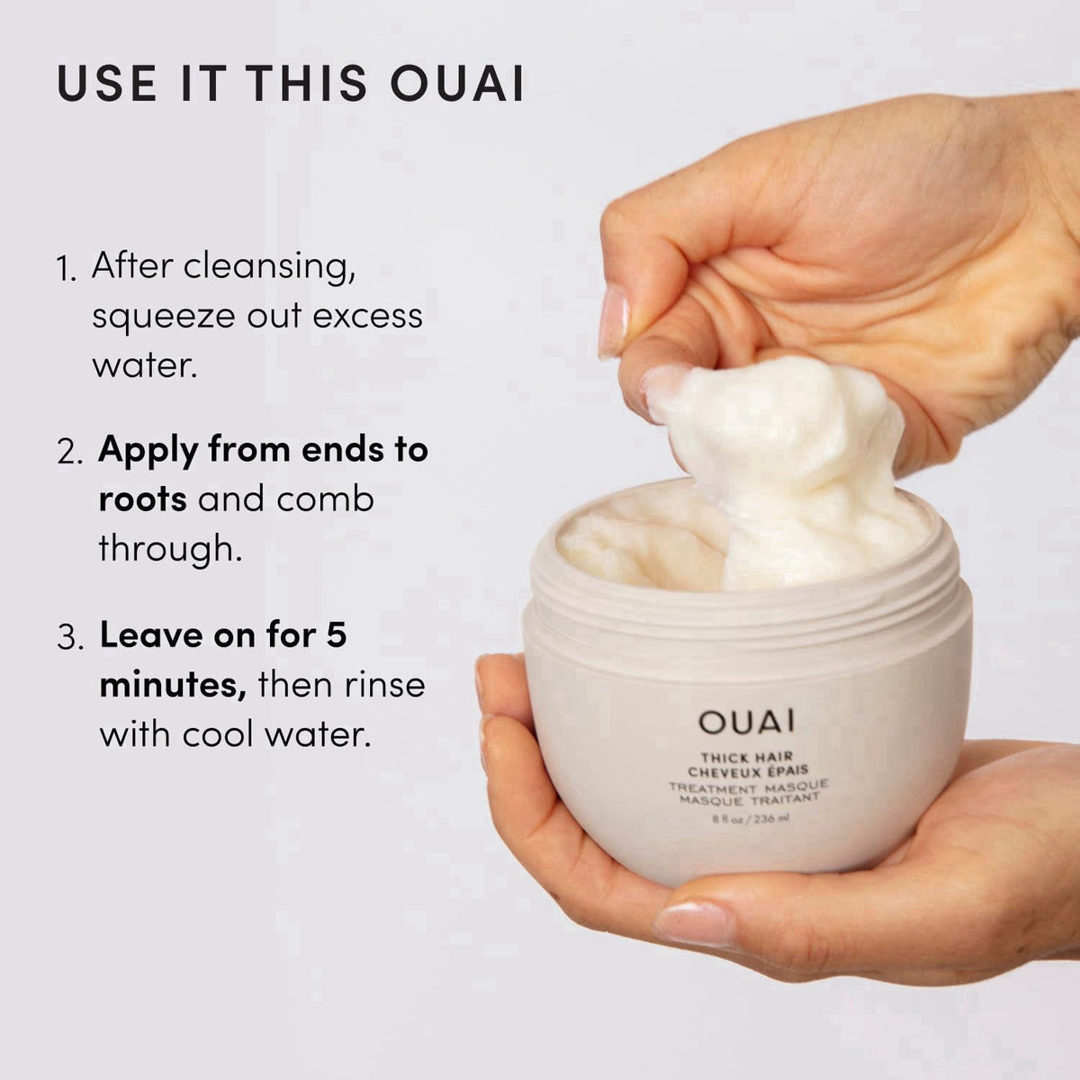 OUAI – Hair Masks on display
