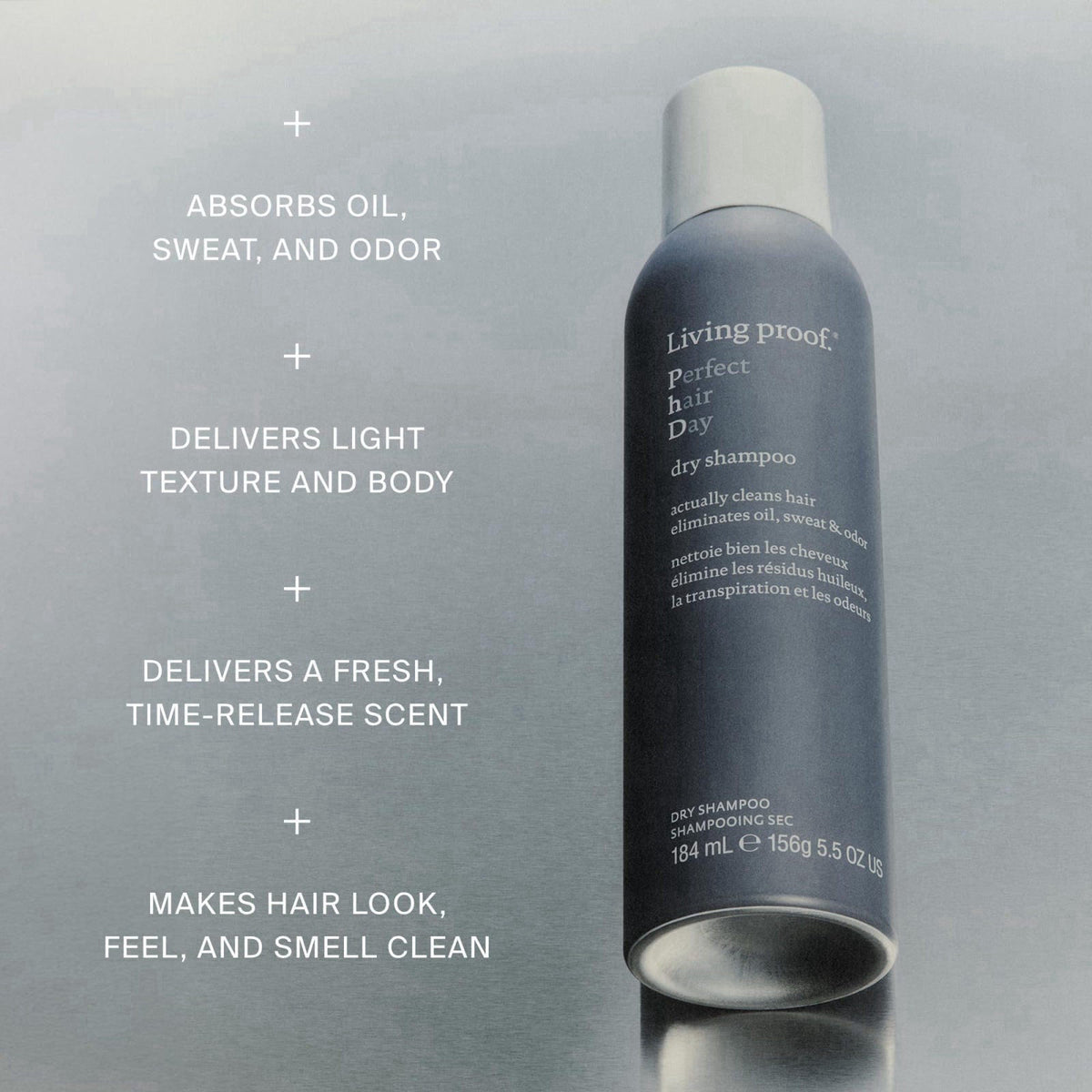 Living Proof Perfect Hair Day Dry Shampoo – Absorbs Oil, Sweat, Odor, Cleans Hair, Fresh Scent, Detoxifies Scalp for Wom