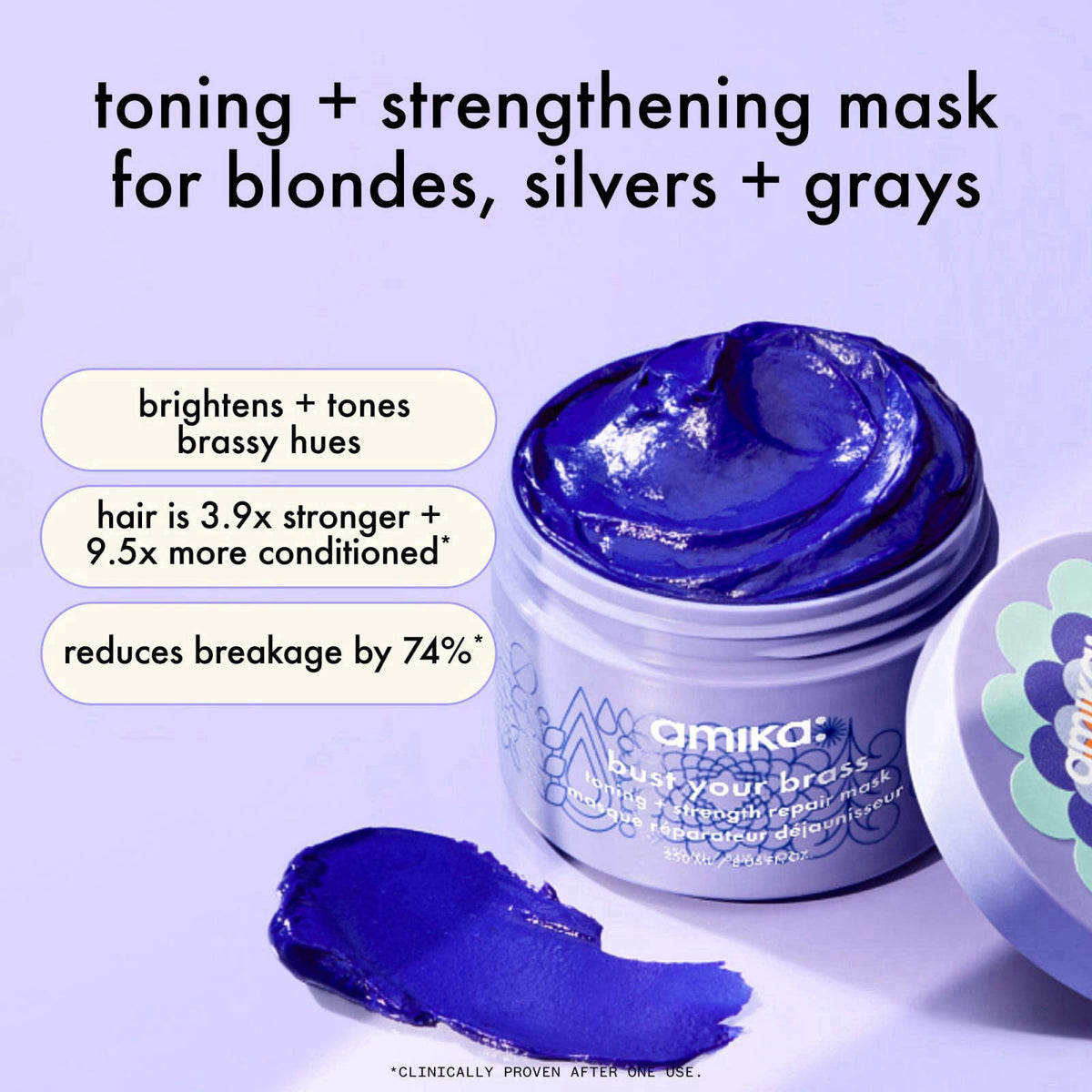 amika bust your brass toning + strength repair mask – close-up detail