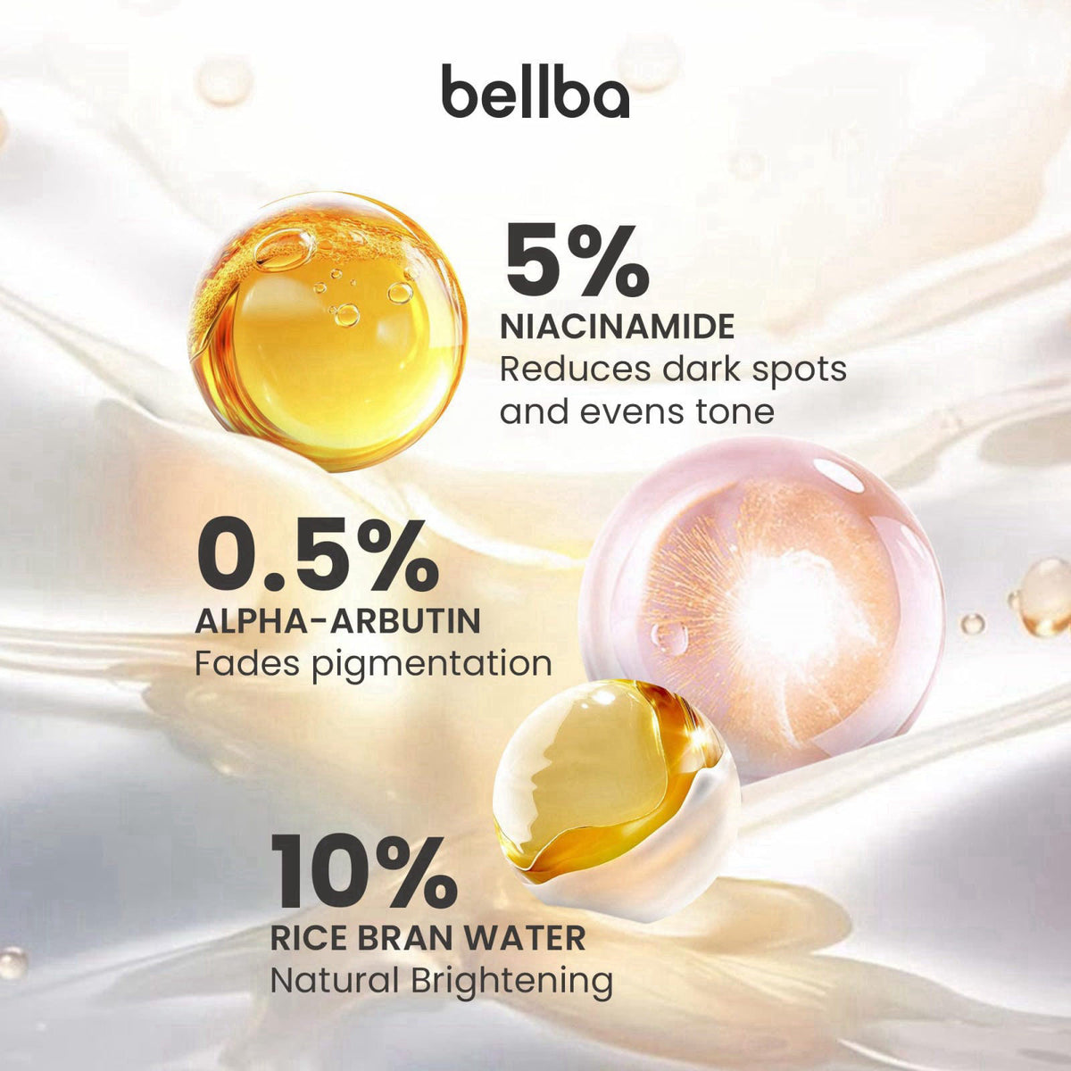 bellba Dewy Rice Glow Serum Korean Face Serum, 1 fl.oz – alternate angle