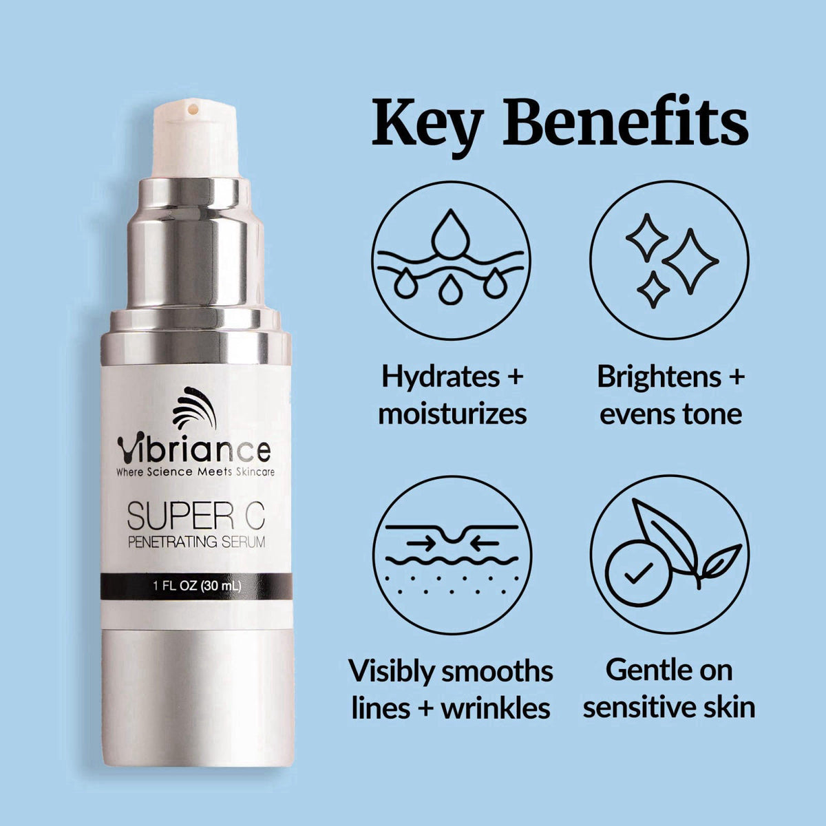 Vibriance Super C Vitamin C Serum for Mature Skin, 1 fl oz – full view