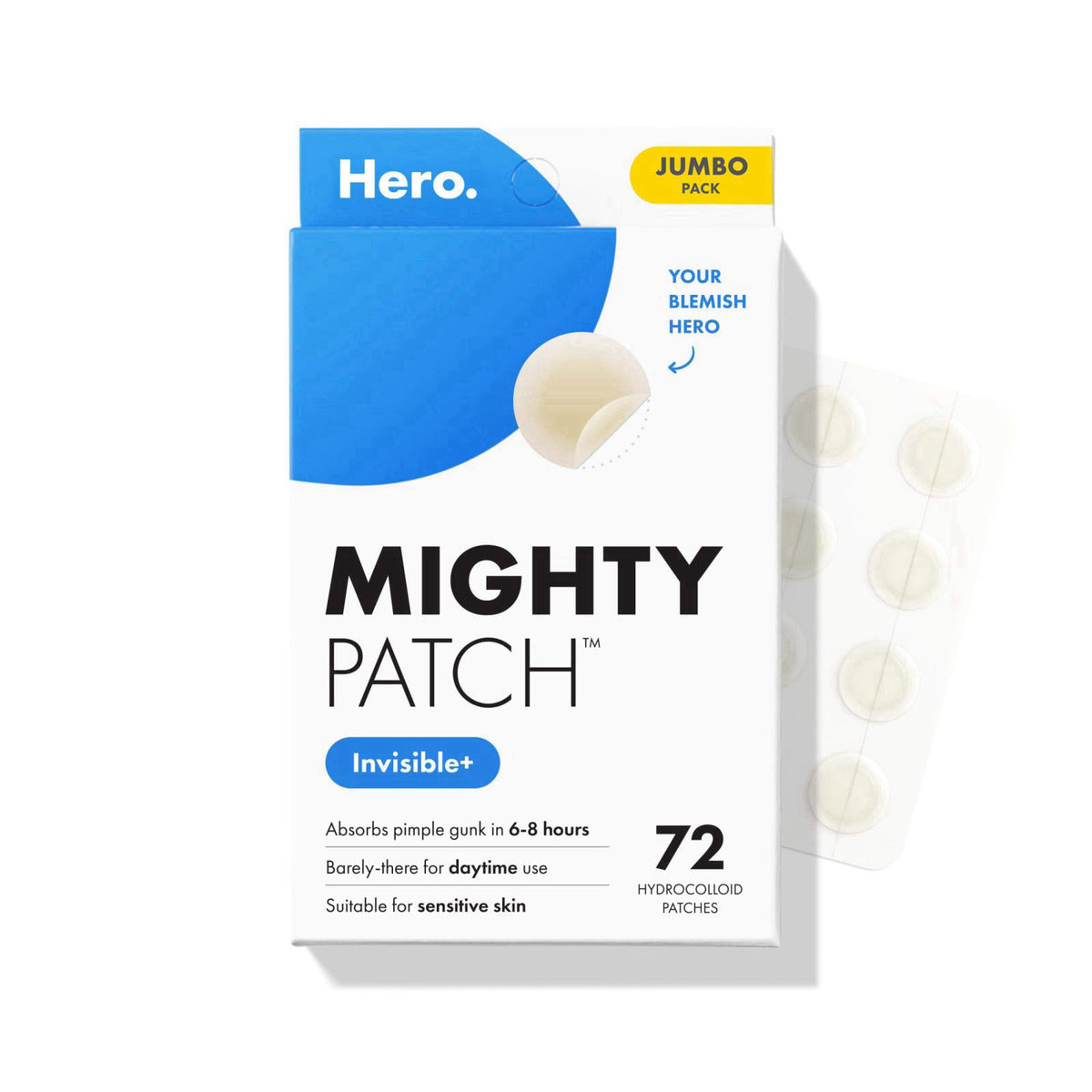 Hero Cosmetics Mighty Patch Invisible+ Daytime Acne Pimple Patch, 72 Ct – product photo (Pore Cleansing Strips)
