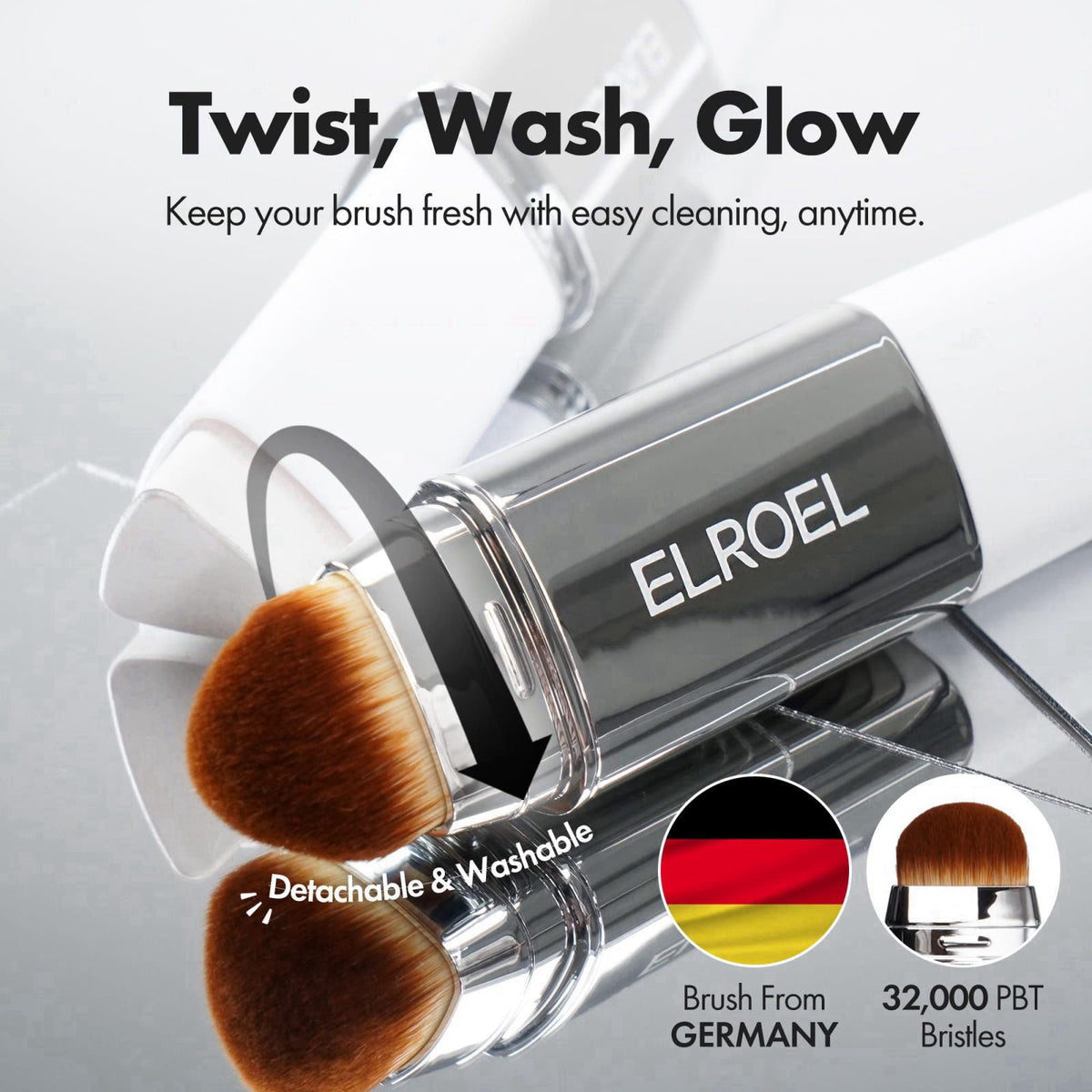 ELROEL Blanc Cover Cream Stick V White - Korean Foundation (#201 Light) – alternate angle