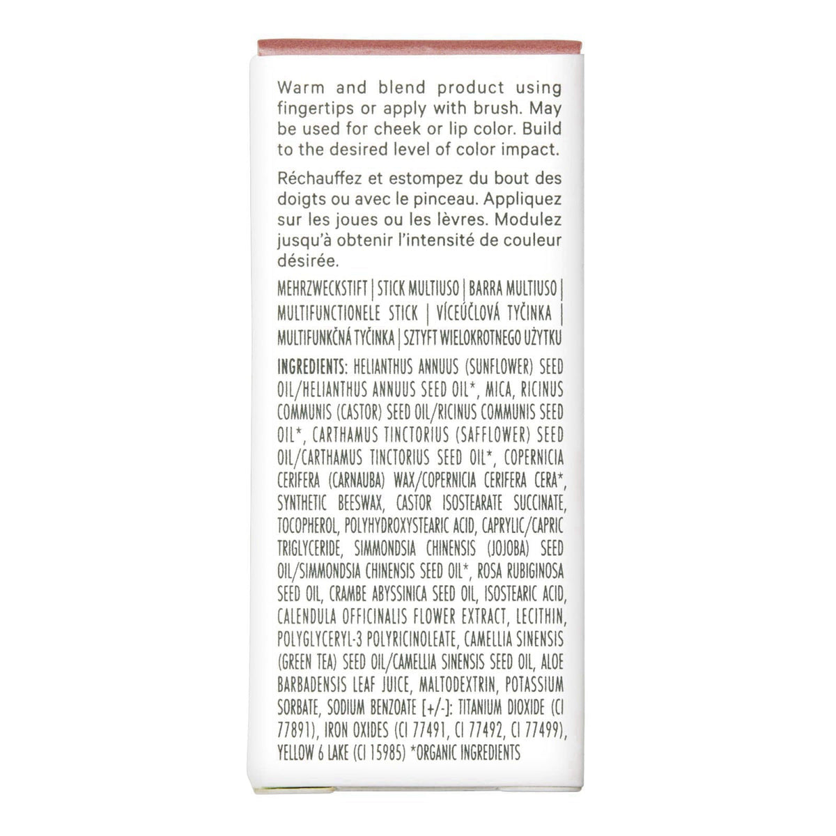 Well People Supernatural Stick Multi-Use Blush, Berry – back view and specifications