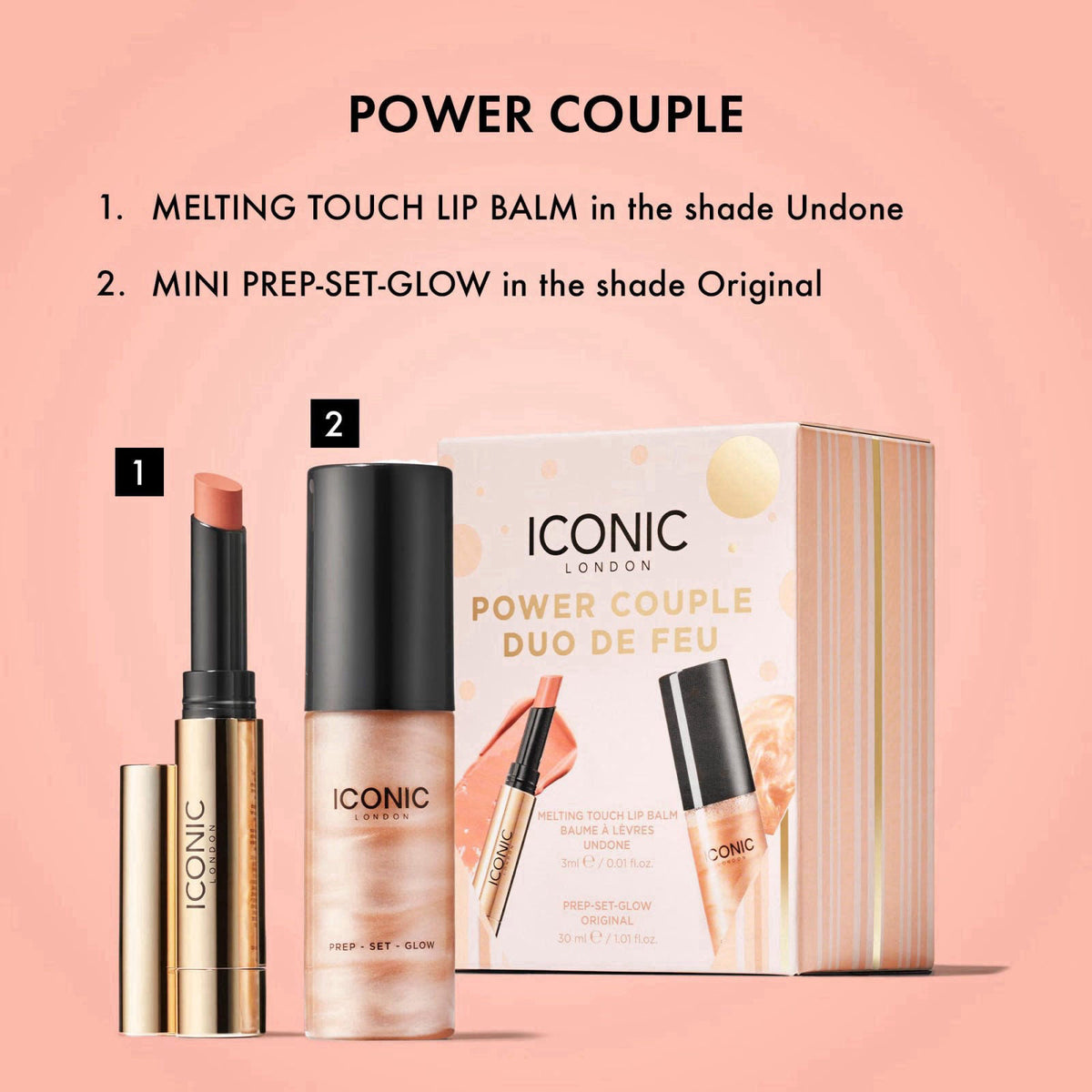 ICONIC LONDON Makeup Set for Natural Glow | Power Couple – close-up detail