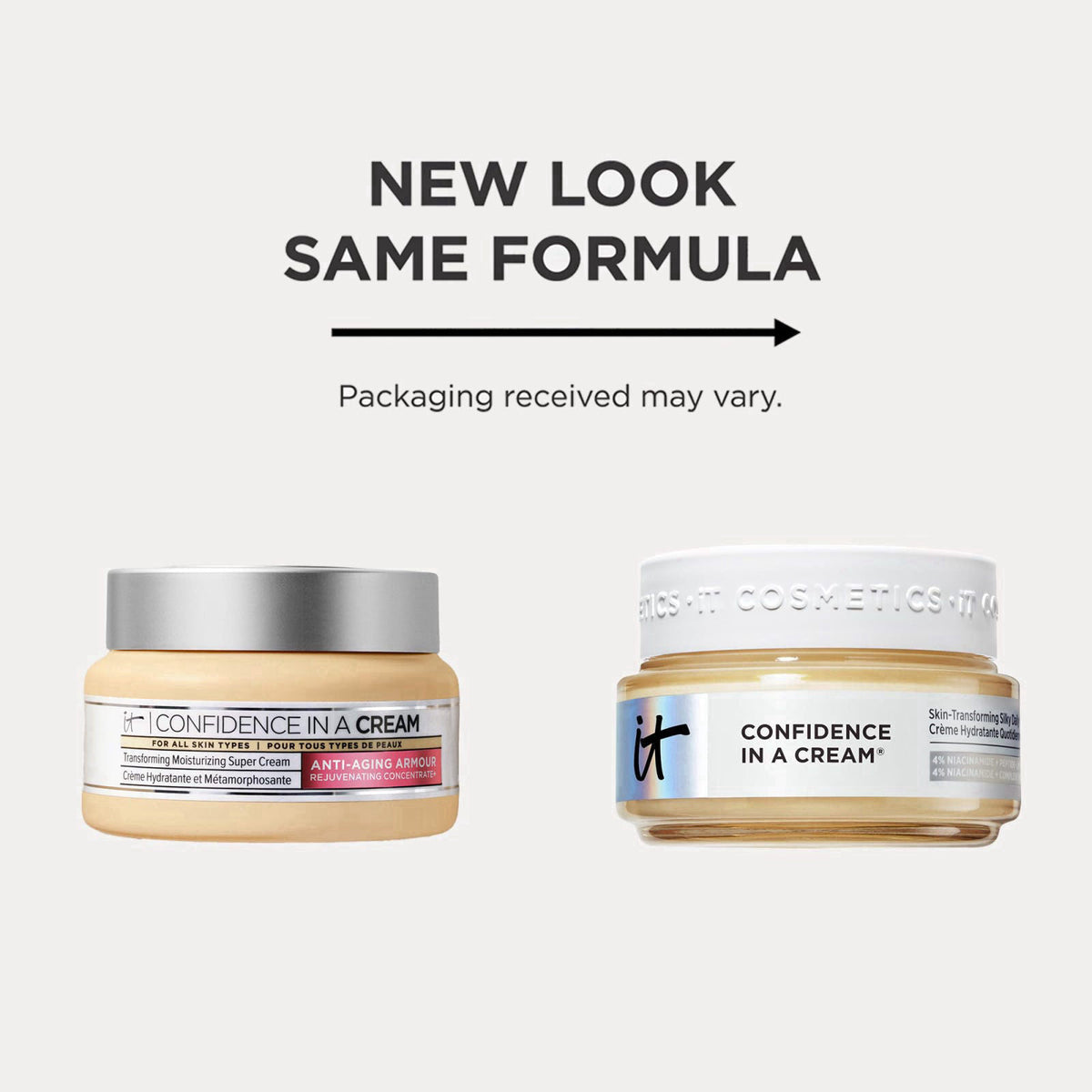 IT Cosmetics Confidence in a Cream Anti-aging Hydrating Facial Moisturizer – packaging and label