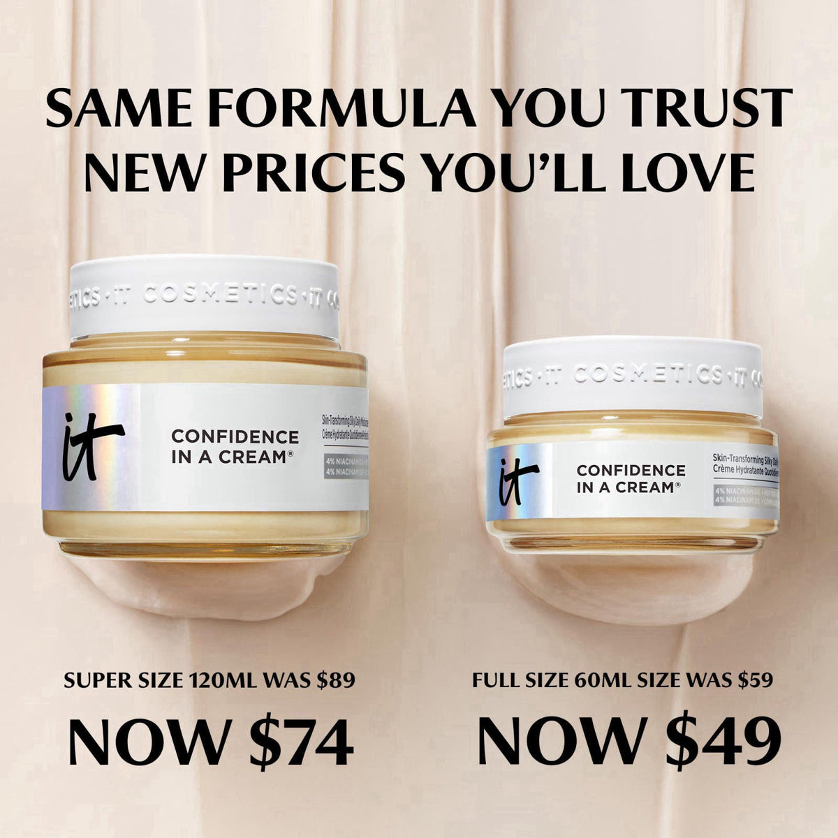 IT Cosmetics Confidence in a Cream Anti-aging Hydrating Facial Moisturizer – Face Moisturizers on display