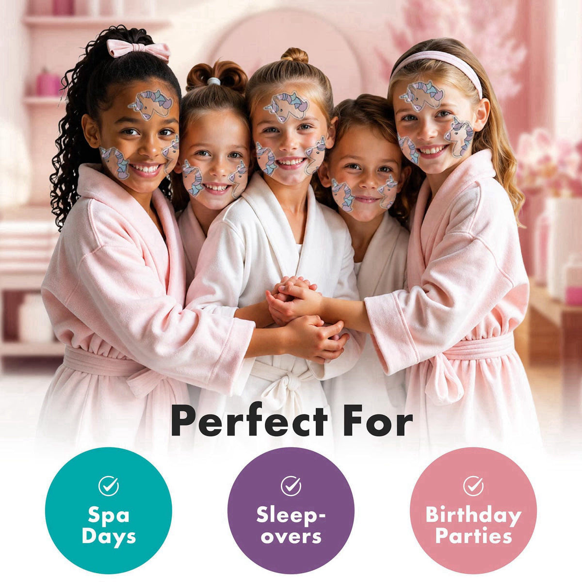 Sprk Naturals Unicorn Kids Face Masks Skincare Set (10pk), Organic Vegan & Kid Safe Skin Care Ages 4+, Cute Animal Sheet