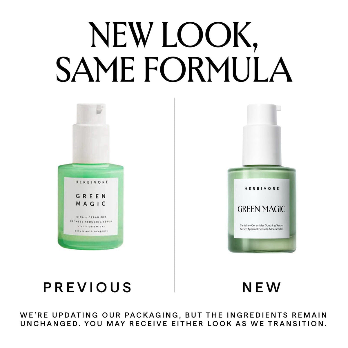 HERBIVORE Green Magic Face Serum | Redness Reducing, Cica + Ceremides, 1 oz – close-up detail