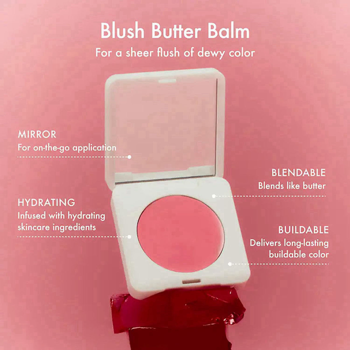 Summer Fridays Blush Butter Balm - Skincare-Infused Hydrating Cream Blush with Hyaluronic Acid, Ceramides, & Shea Butter