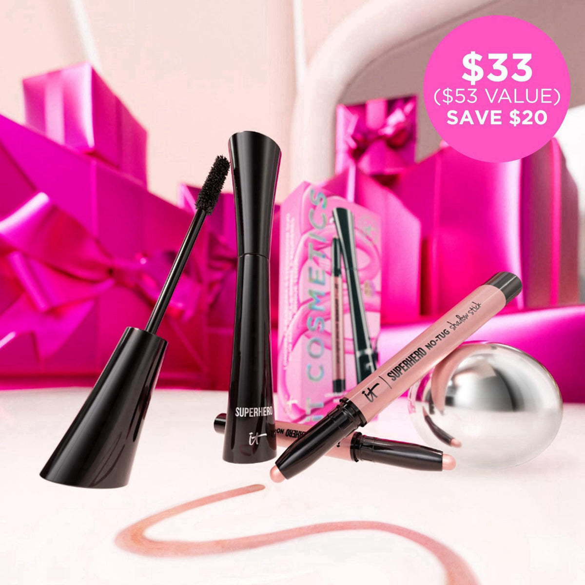 IT Cosmetics Superhero Elastic Stretch Volumizing + Lengthening Mascara – close-up detail