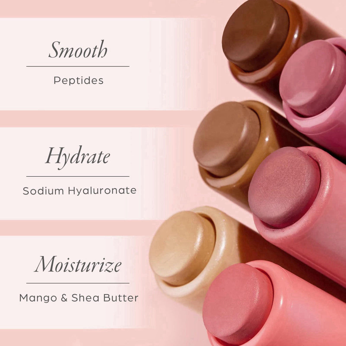PÜR MINERALS Silky Tint Creamy Multitasking Makeup Stick with Peptides - Lip and Cheek Stick with Natural, Healthy-Looki