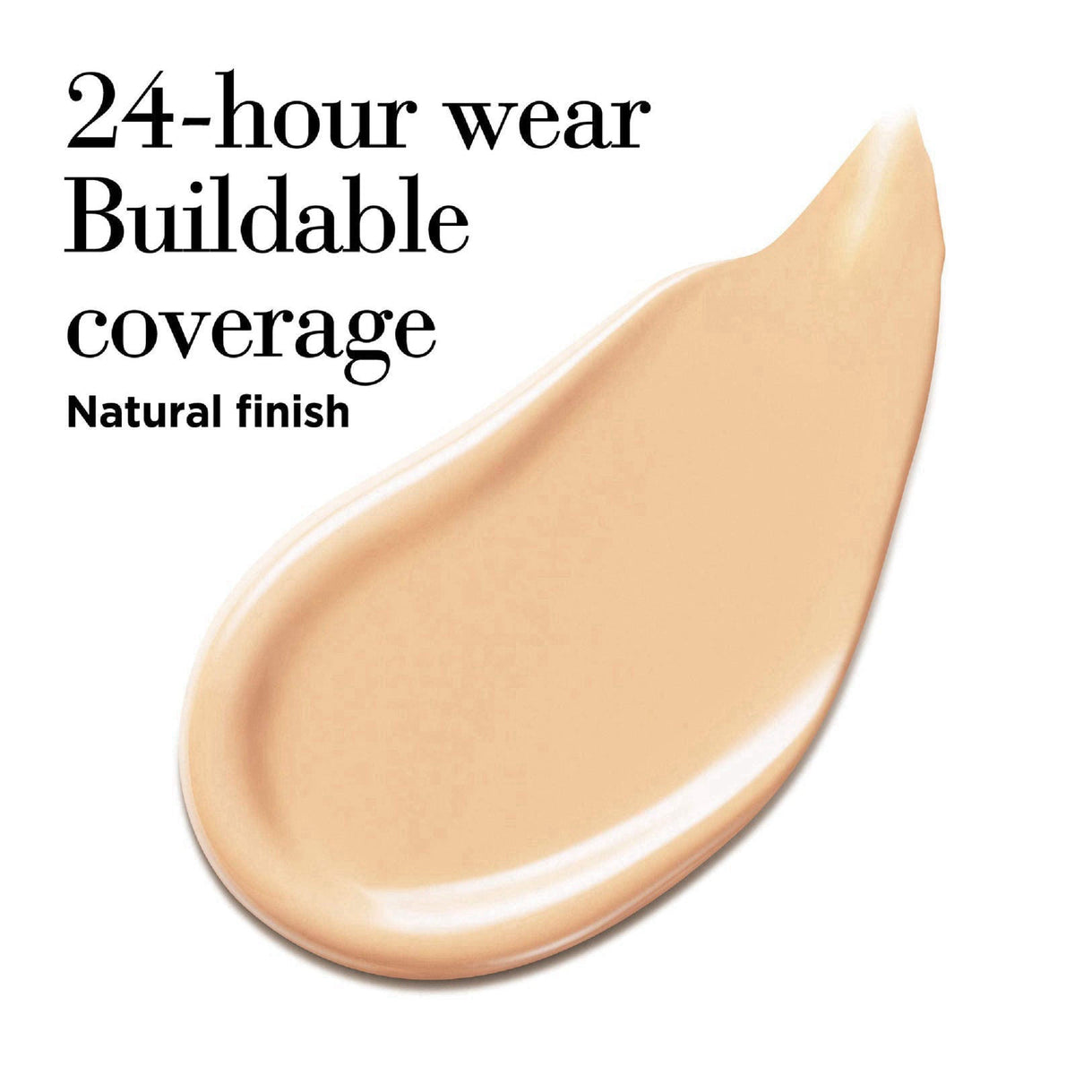 Elizabeth Arden Flawless Finish Skincaring Foundation with Hyaluronic Acid, Vitamin C & E – close-up detail in 230N (Lig