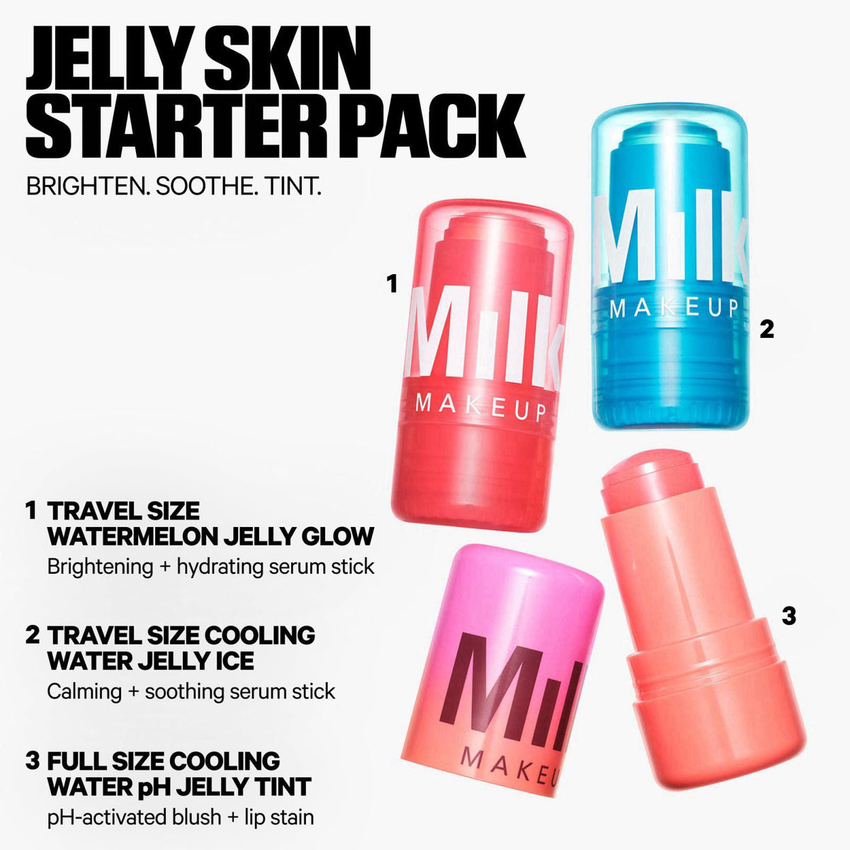 Milk Makeup Hydrating + Brightening Skincare Jelly Gift Set – close-up detail