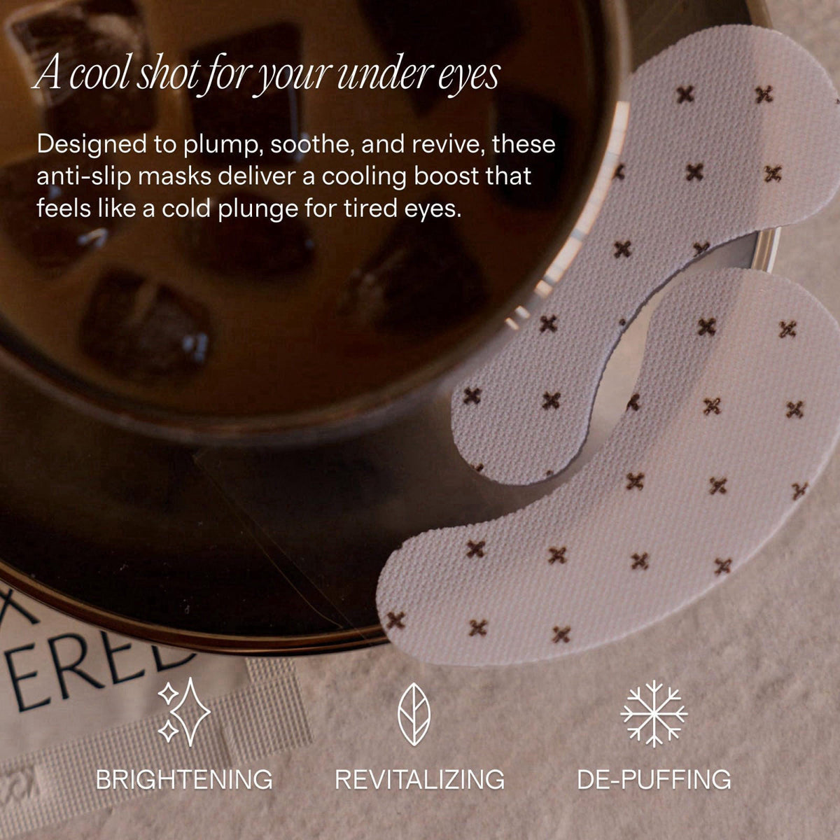 + Lux Unfiltered - Iced Latte Cooling Under Eye Patches - Eye Masks – close-up detail