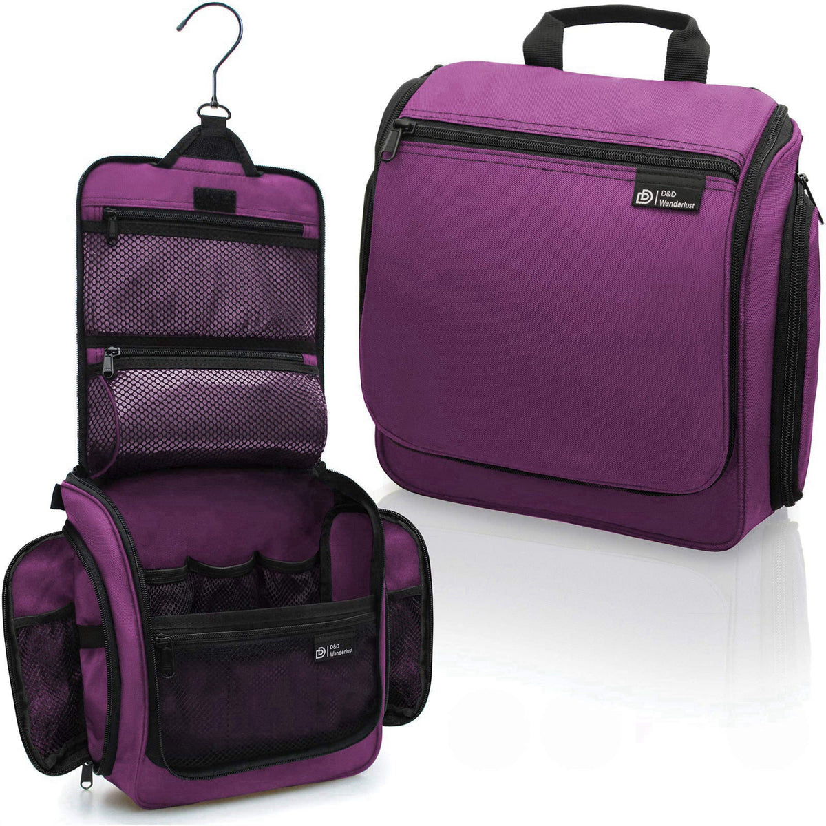 DD D&D Wanderlust D&D Wanderlust Hanging Travel Toiletry Bag for Women & Men, Large Organizer – Purple, Polyester