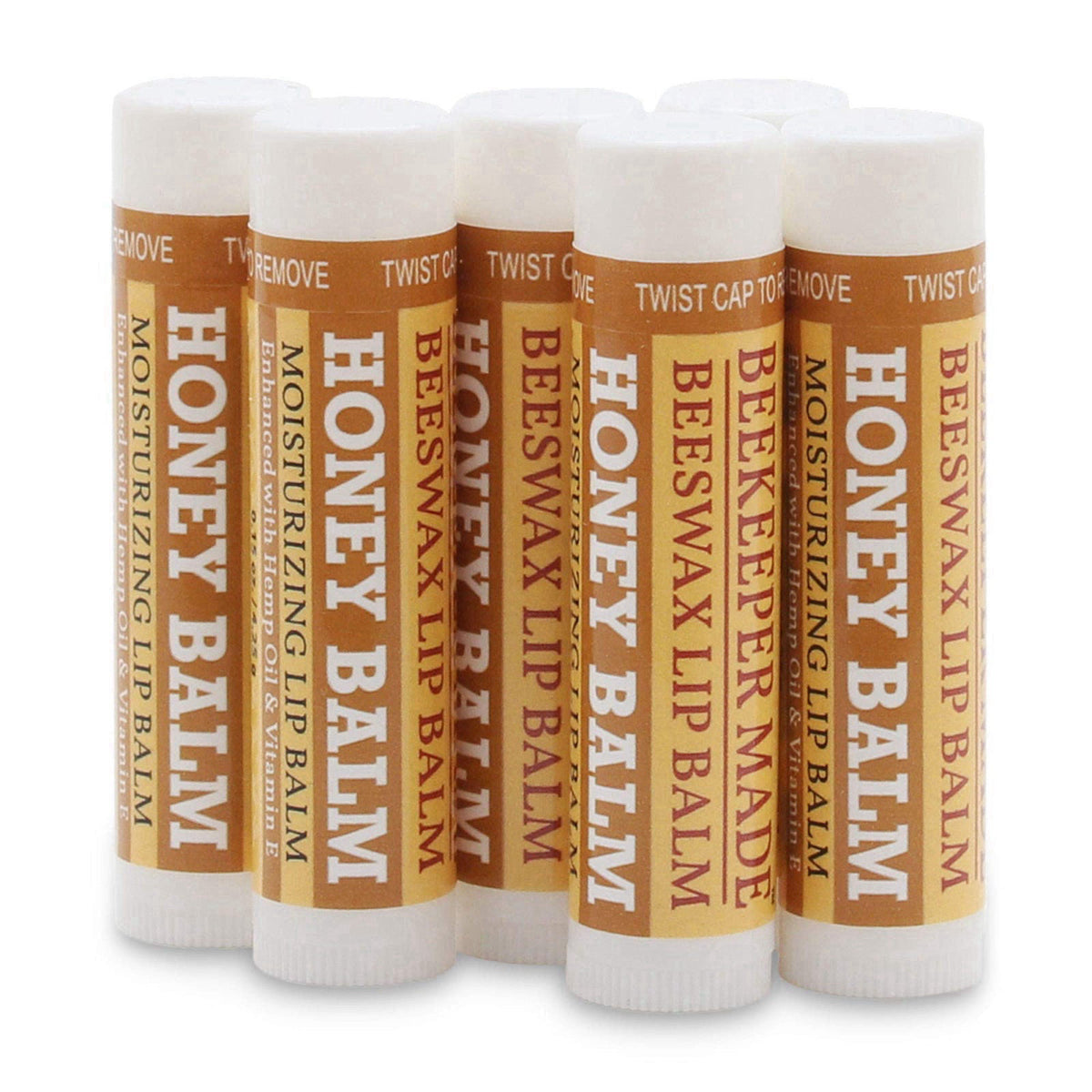 Beessential Beekeeper Made Beeswax Bulk Lip Balm, Honey, 40 Count – close-up detail in Cream White
