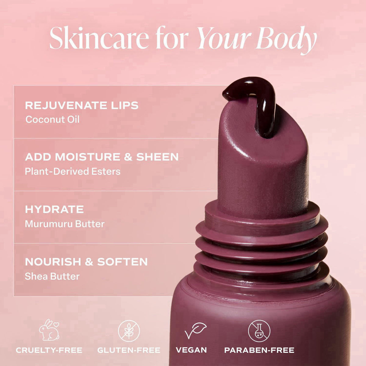 Saltair Hydrating Lip Oil Balm Set | Everyday Shades, 5 Pack, 0.5 fl oz – back view and specifications