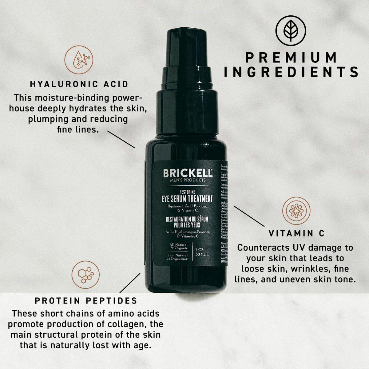 Brickell Men's Products Brickell Men's Dark Circle Under Eye Treatment Serum For Men, Eye Gel to Firm Wrinkles, Reduce D