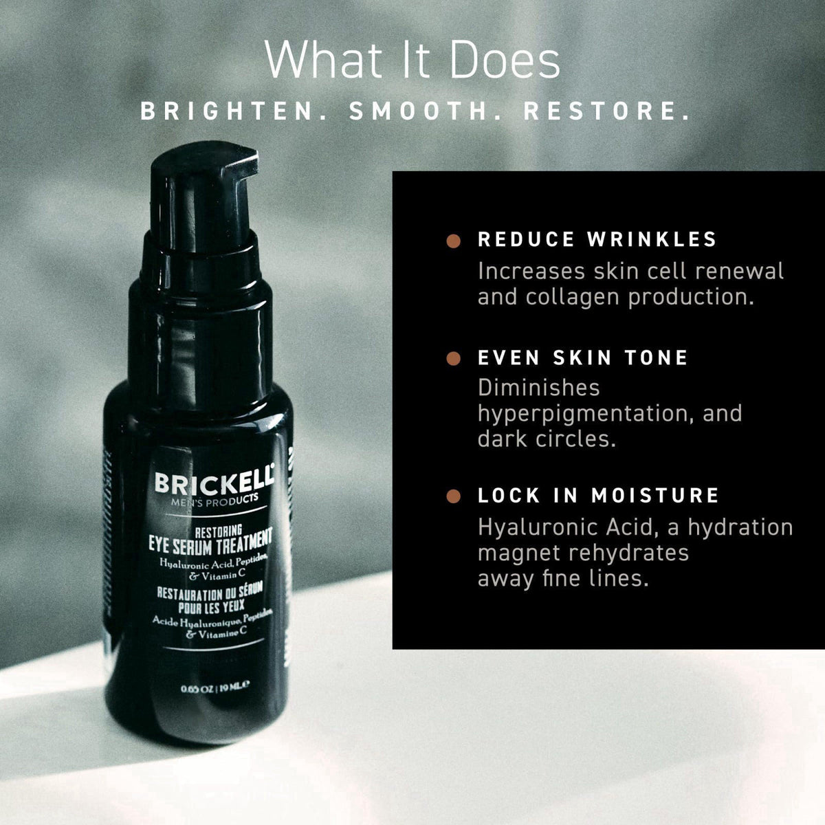 Brickell Men's Products Brickell Men's Dark Circle Under Eye Treatment Serum For Men, Eye Gel to Firm Wrinkles, Reduce D
