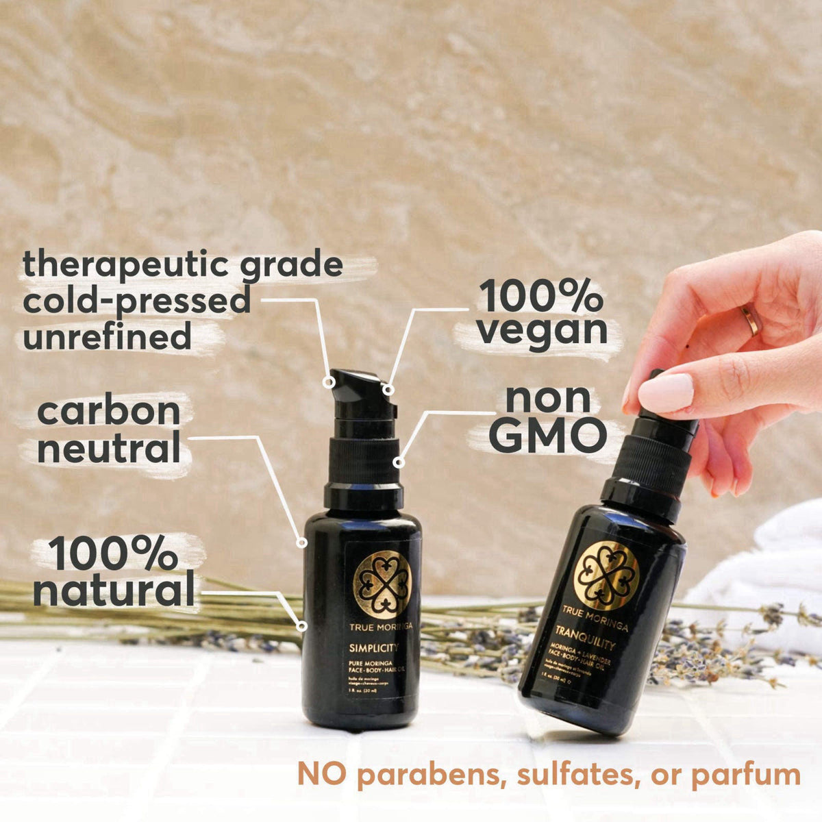 True Moringa Oil for Face, Body & Hair - 100% Pure Cold-Pressed Oil - Unrefined, Anti-aging, Reduce Wrinkles, Brightenin