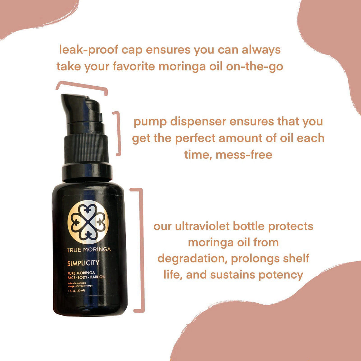 True Moringa Oil for Face, Body & Hair - 100% Pure Cold-Pressed Oil - Unrefined, Anti-aging, Reduce Wrinkles, Brightenin