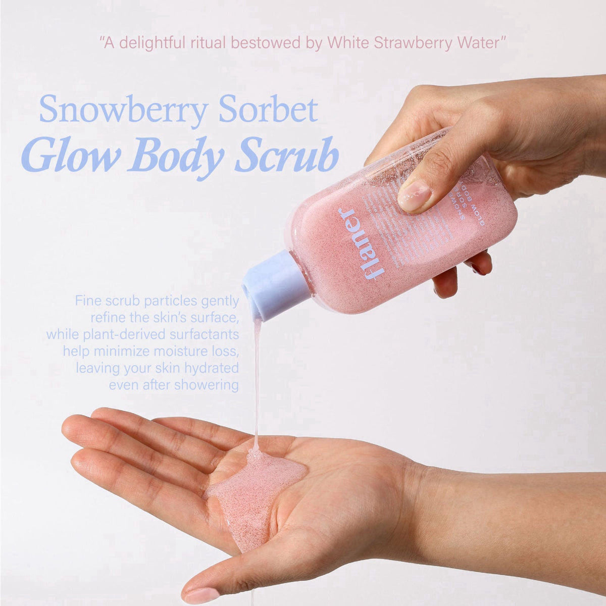 FLANER Snowberry Sorbet Glow Body Scrub – Gentle Exfoliating Scrub, Brightening & Hydrating Formula with 9,800ppm of Whi