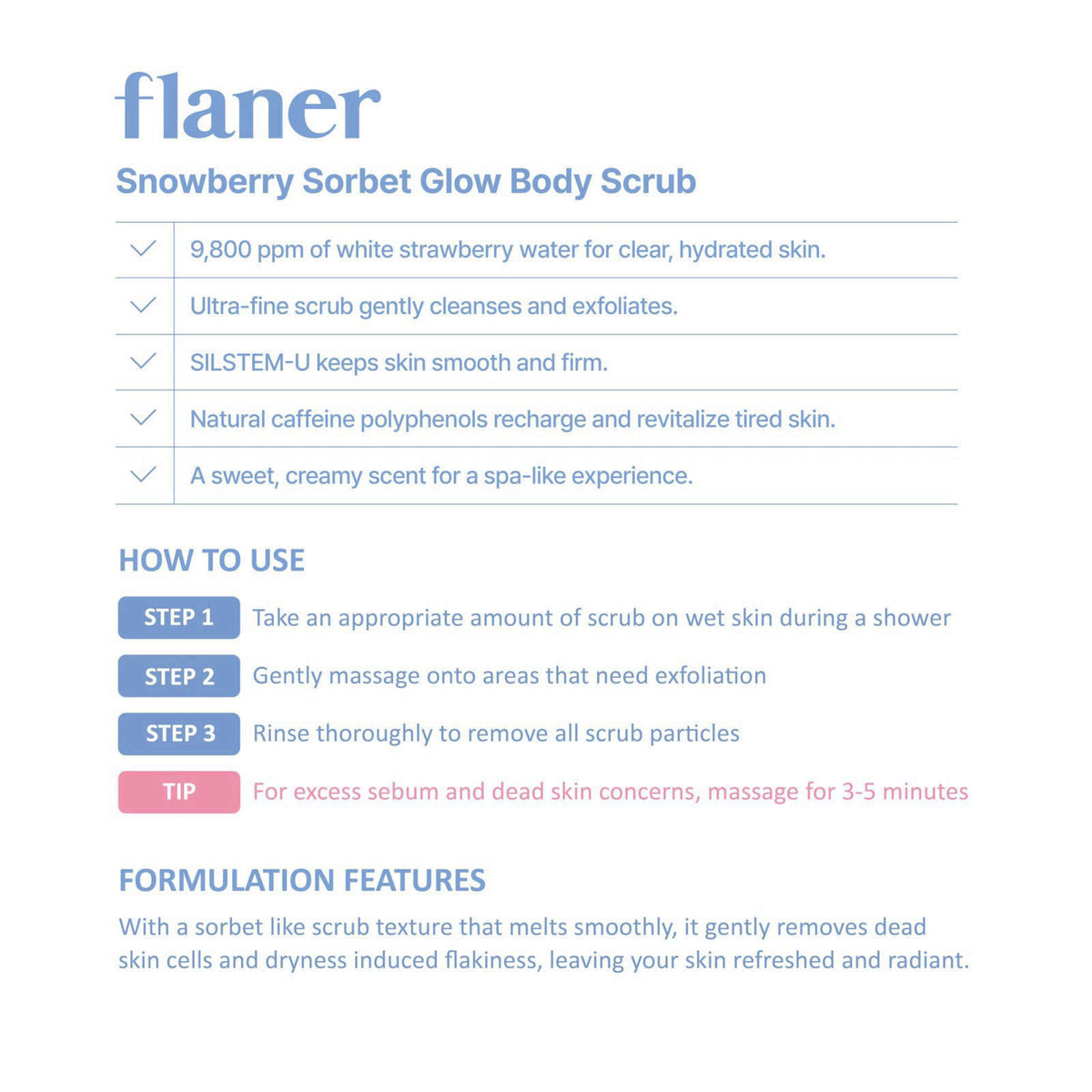 flaner – Body Scrubs on display