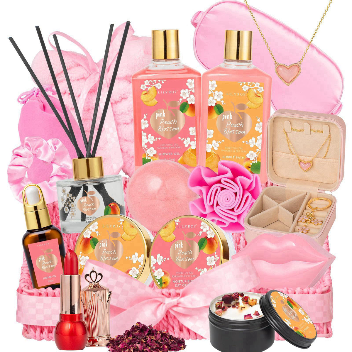 LILY ROY 23Pcs Spa Gifts Skin Care Kit Set Luxurious Spa Gift Baskets for Women – product photo (Sets &amp; Kits)