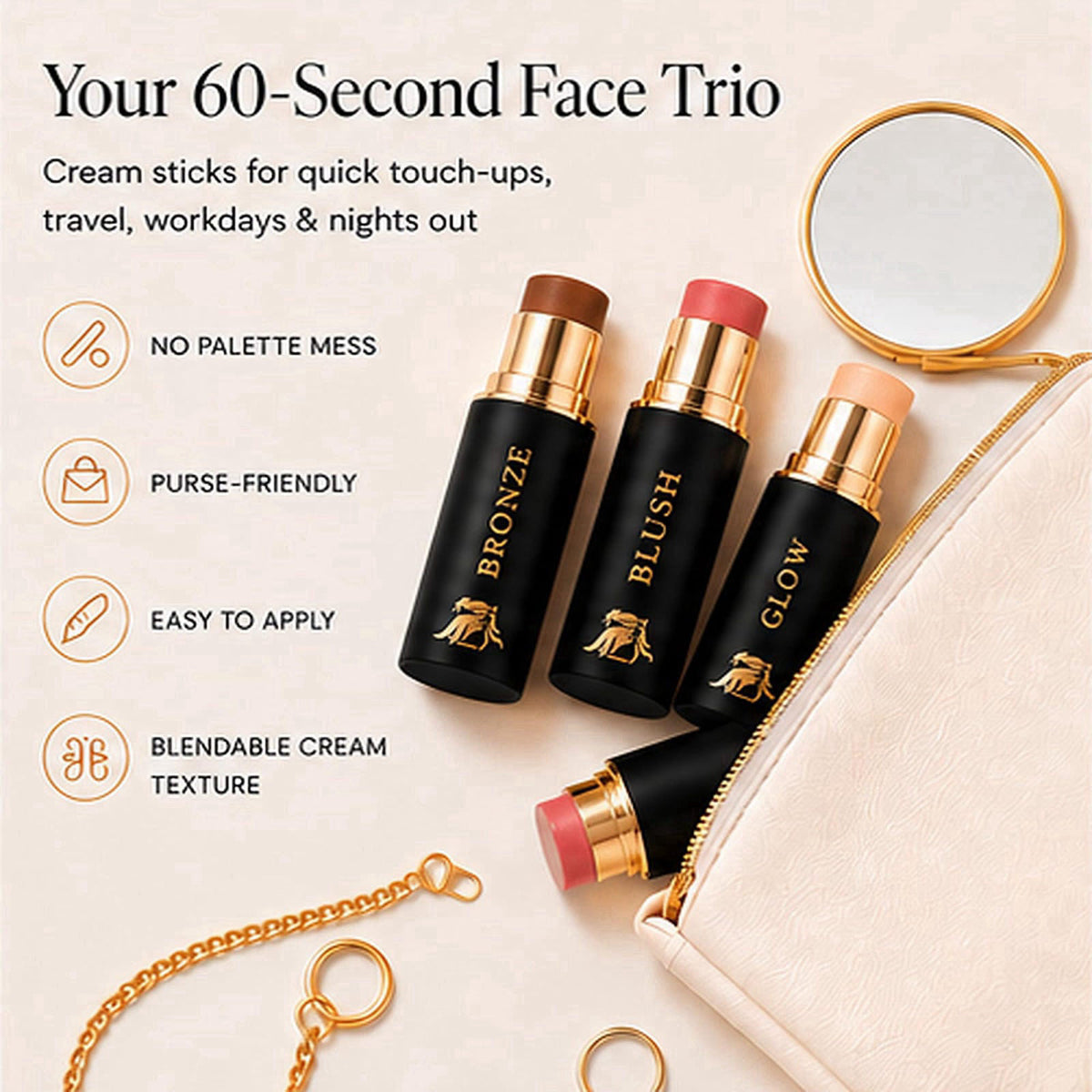 Phoenix Beauty Contour Stick Set, Blush, Bronzer & Highlighter, Twilight – alternate angle