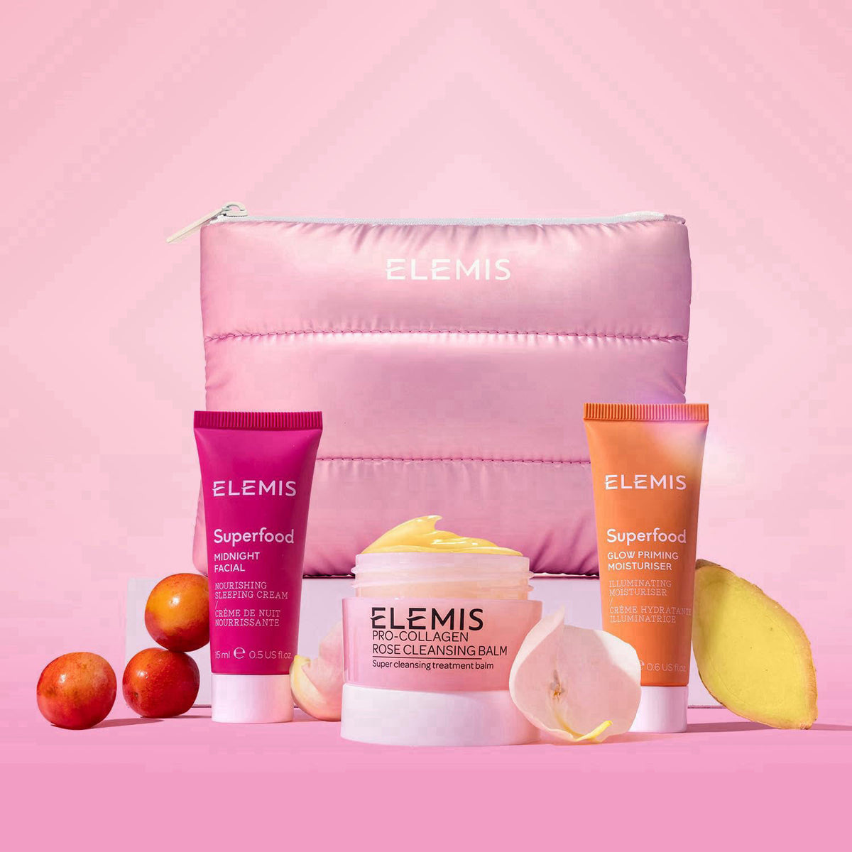 ELEMIS Way to glow kit, Amazon Exclusive 3 Piece travel set ($70 Value) – close-up detail