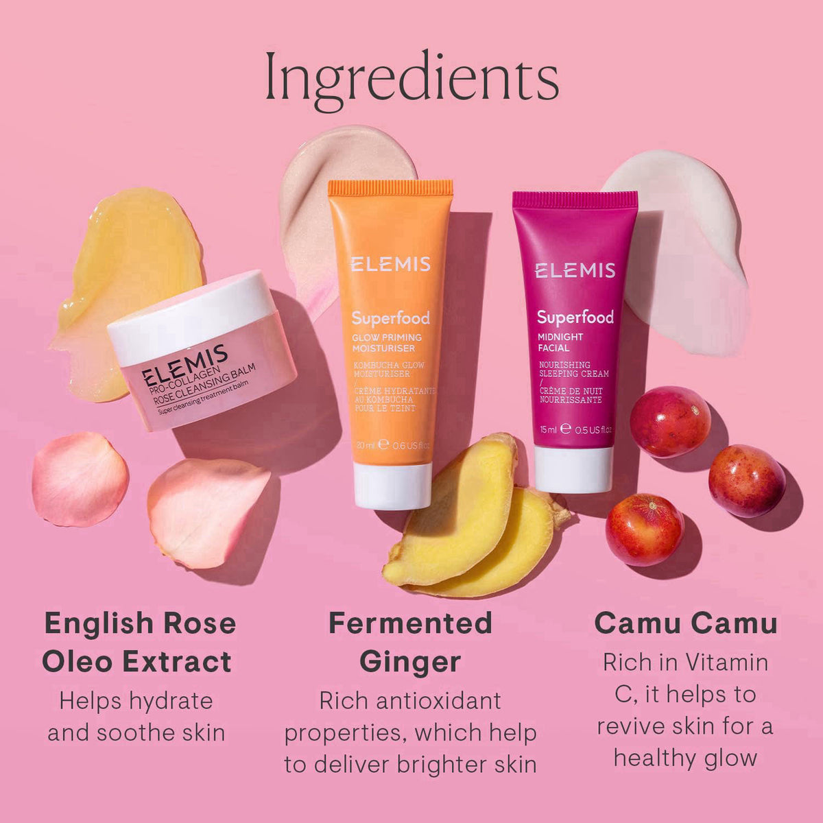 ELEMIS Way to glow kit, Amazon Exclusive 3 Piece travel set ($70 Value) – alternate angle