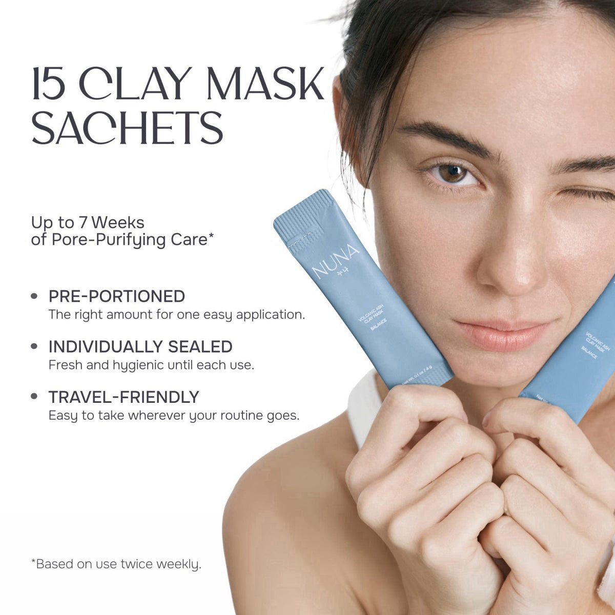 NUNA Volcanic Ash Clay Mask - Triple Clay Complex, Pearl Extract, Centella Asiatica, Squalane, Shea Butter, Hydrolyzed H