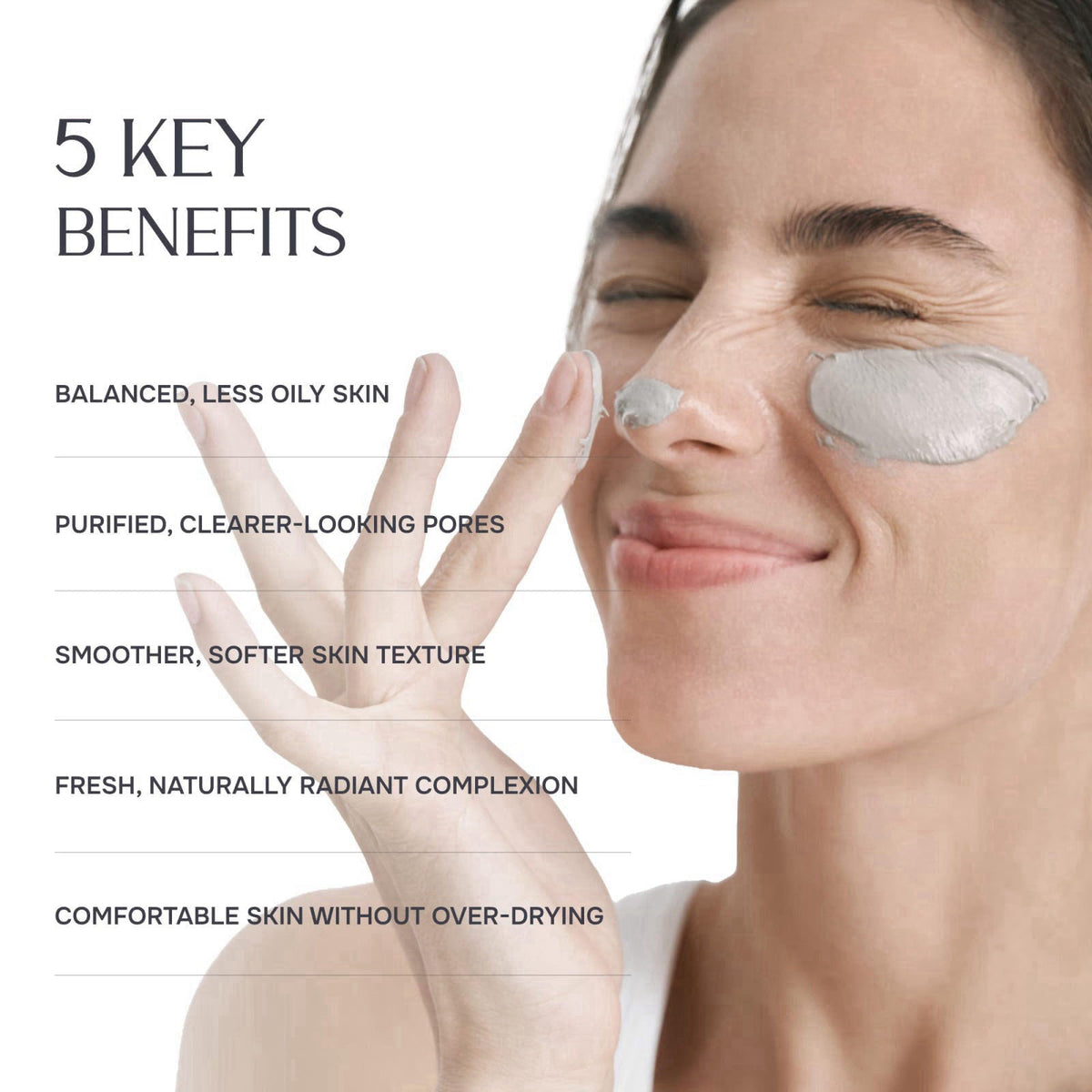 NUNA Volcanic Ash Clay Mask - Triple Clay Complex, Pearl Extract, Centella Asiatica, Squalane, Shea Butter, Hydrolyzed H