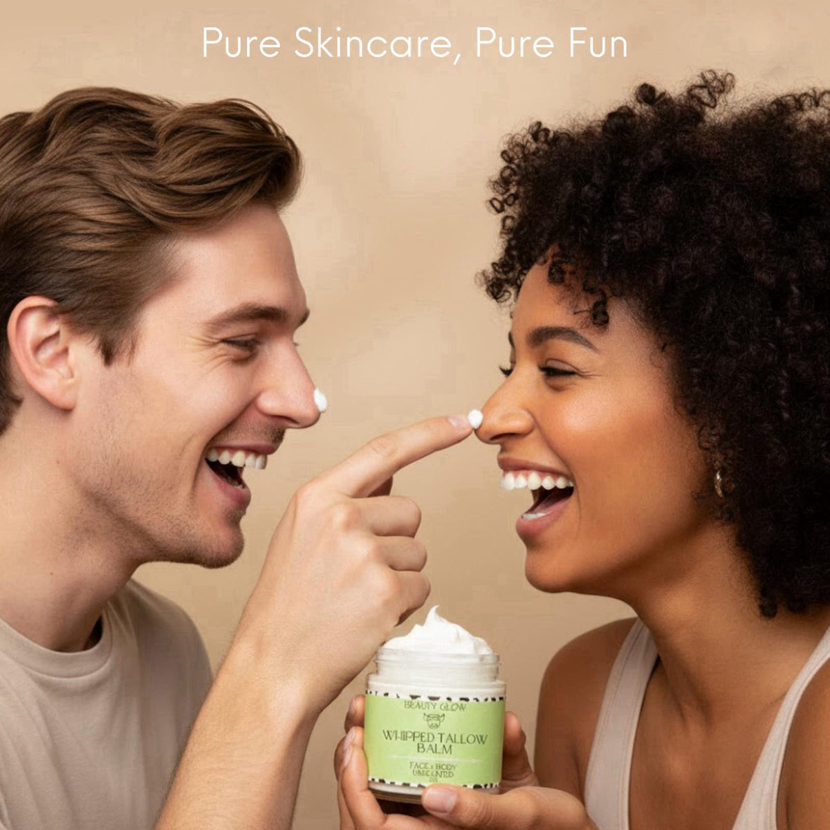 Beauty Glow Organic Whipped Beef Tallow + Rosehip Oil for Face & Body Moisturizer Cream Lotion Balm Natural Grass Fed an