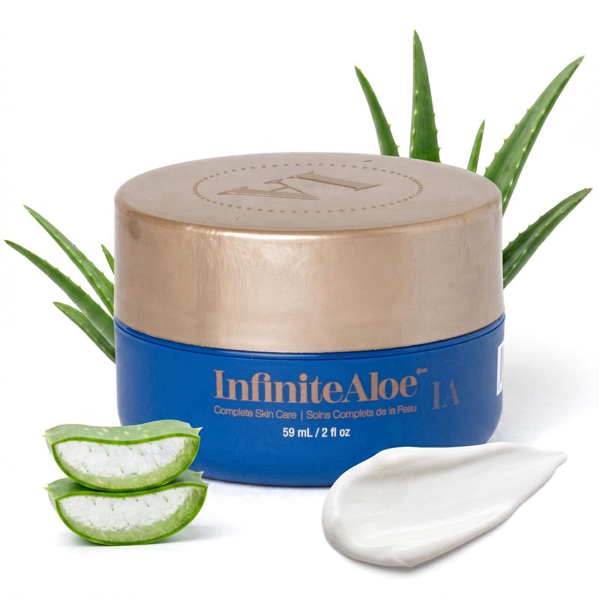 InfiniteAloe Complete Skin Care, Aloe Vera Powered Face and Body Cream for All Skin Types, Midnight Scent (Small Jar 2 o
