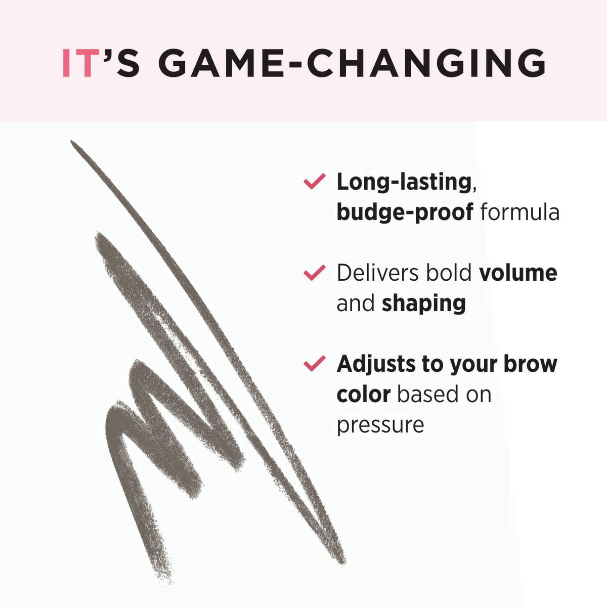 IT Cosmetics Brow PowerFULL Volumizing Eyebrow Pencil - Universal Taupe – close-up detail in Universal Taupe (triangular