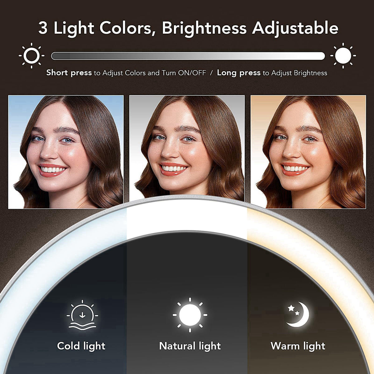 LitBear Travel Makeup Mirror with Lights, Rechargeable Double-Sided 10X/1X Magnifying Mirror, Portable Lighted Beauty Mi