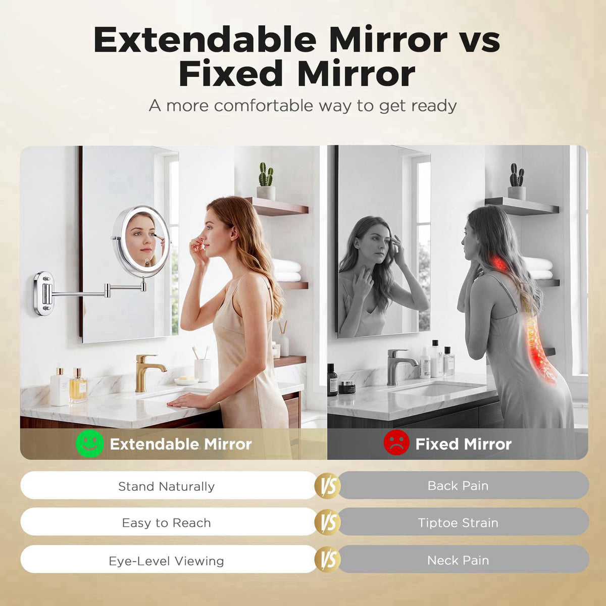 tubbede Wall Mounted Makeup Mirror, 8 Inch, 1X/30X, Rechargeable 4000mAh – packaging and label
