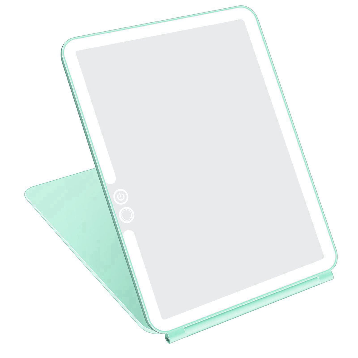 deweisn Folding Lighted Makeup Mirror with 72 LEDs 3 Colors Light Modes USB Rechargable 1800mA Batteries Portable Ultra 